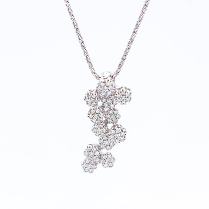 RE CARLO-GIROCOLLO DONNA -ORO BIANCO 18 CARATI-DIAMANTI NATURALI