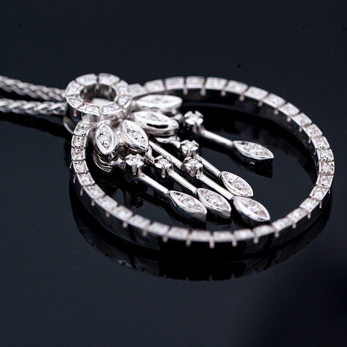 RE CARLO-GIROCOLLO DONNA ORO BIANCO 18 CARATI -DIAMANTI NATURALI