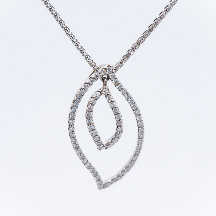 GIORGIO VISCONTI-GIROCOLLO ORO BIANCO 18 CARATI -DIAMANTI NATURALI