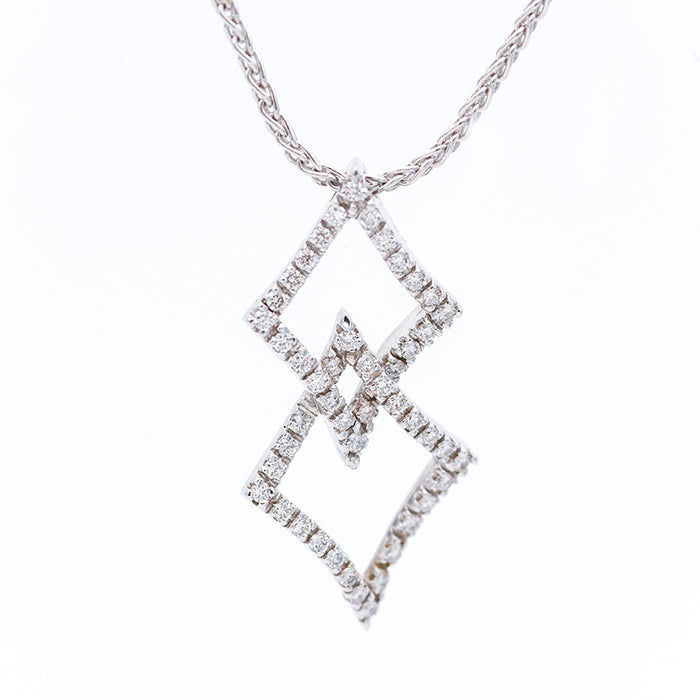 GIROCOLLO  DONNA ORO BIANCO 18 CARATI-DIAMANTI NATURALI