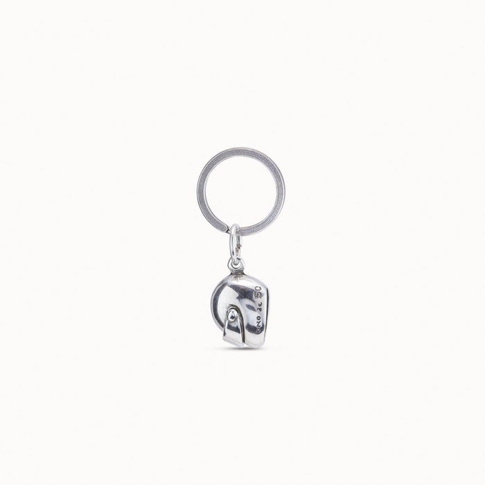 UNO DE 50-Portachiavi a forma di casco placcato argento Sterling