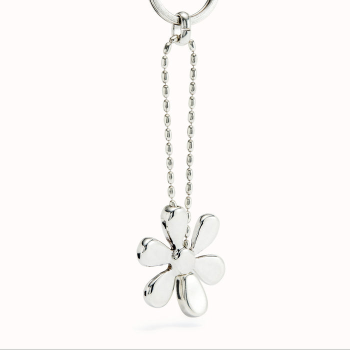 UNO DE 50-Portachiavi fiore placcato argento Sterling