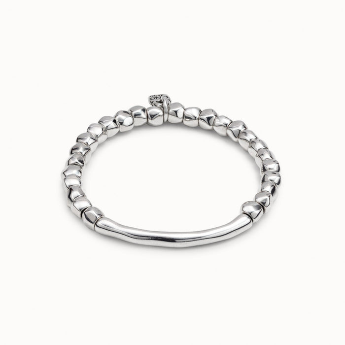 UNO DE 50-Bracciale placcato argento Sterling con elemento tubolare