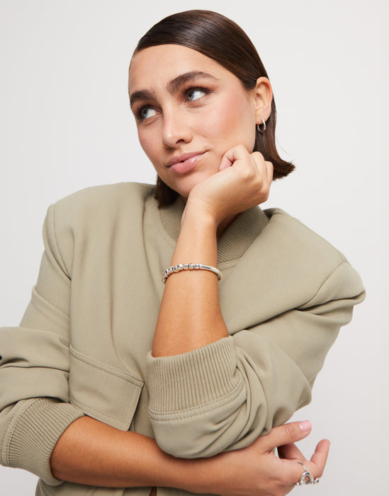 UNO DE 50-Bracciale placcato argento Sterling con elemento tubolare