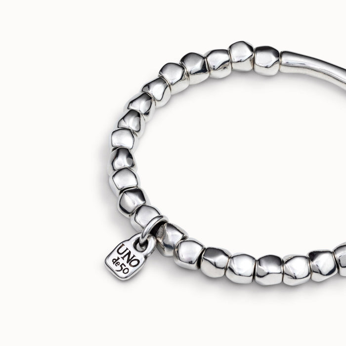 UNO DE 50-Bracciale placcato argento Sterling con elemento tubolare