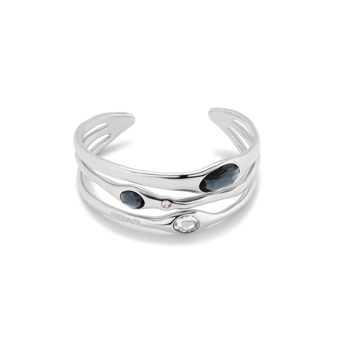 UNO DE 50-Bracciale rigido placcato argento Sterling con cristalli blu, bianchi e rosa
